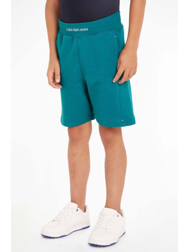 Детски къси панталони Calvin Klein Jeans в зелено