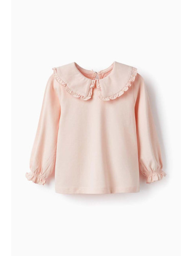 Бебешка блуза zippy в розово с изчистен дизайн