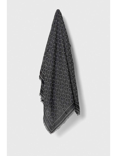 Тънък шал Calvin Klein в черно с десен K60K608779