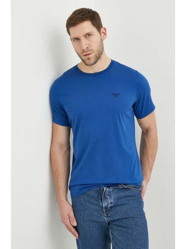Памучна тениска Barbour в синьо с изчистен дизайн MTS0331