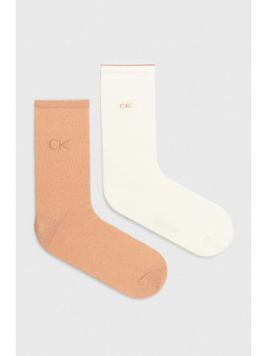 Чорапи Calvin Klein (2 броя) в розово 701228101
