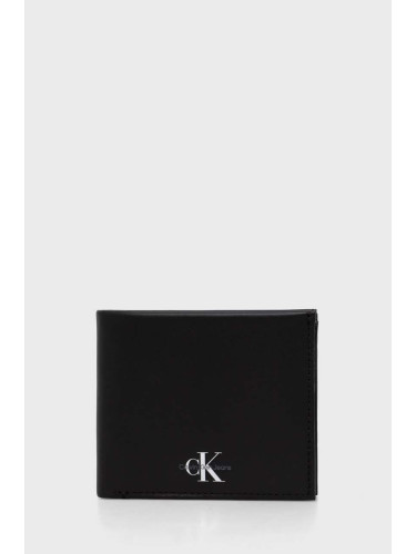 Кожен портфейл Calvin Klein Jeans мъжки в черно K50K511456