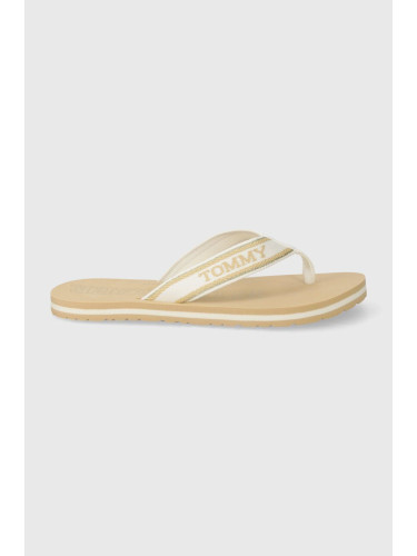 Джапанки Tommy Hilfiger HILFIGER BEACH SANDAL в бежово с равна подметка FW0FW07905