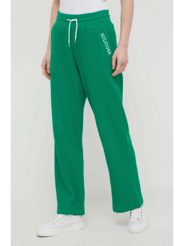 Домашен панталон Tommy Hilfiger в зелено с апликация UW0UW04946