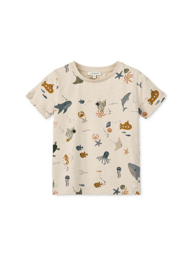 Бебешка памучна тениска Liewood Apia Baby Printed Shortsleeve T-shirt с десен