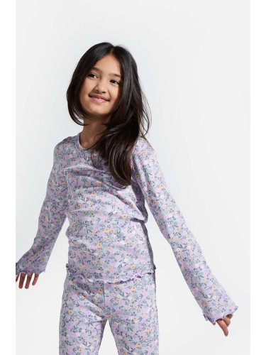 Детска блуза с дълги ръкави Coccodrillo в лилаво