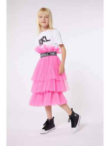 Детска пола Karl Lagerfeld в розово къса разкроена