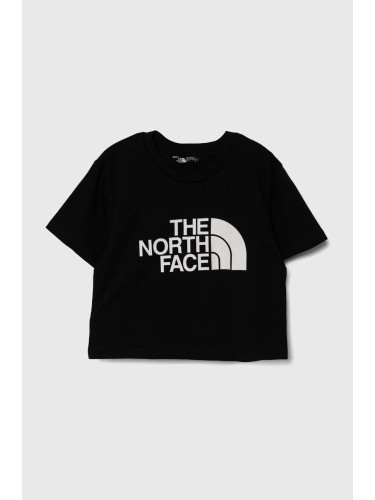 Детска тениска The North Face CROP EASY TEE в черно