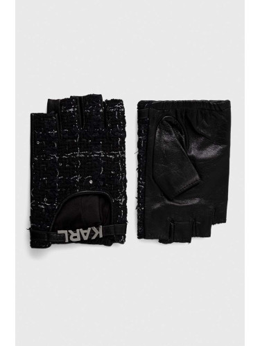 Ръкавици без пръсти Karl Lagerfeld в черно