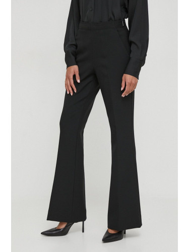 Панталон Calvin Klein в черно с разкроени краища, висока талия K20K206460