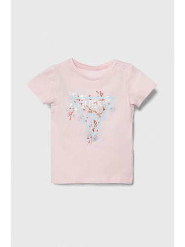 Бебешка тениска Guess в розово