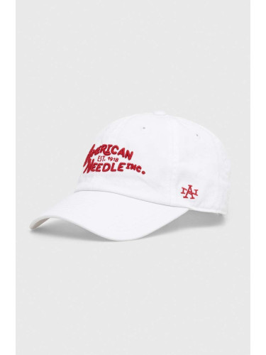 Памучна шапка с козирка American Needle Ballpark в бяло с апликация