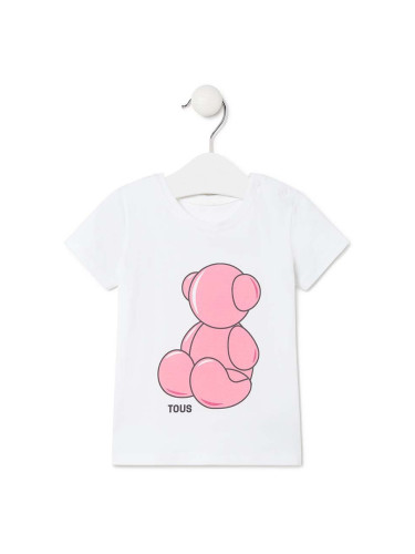 Детска памучна тениска Tous в розово