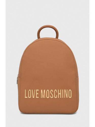 Раница Love Moschino в кафяво малък размер с апликация