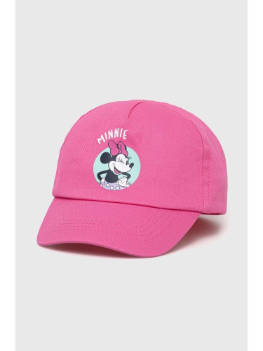 Памучна шапка с козирка zippy x Disney в розово с принт