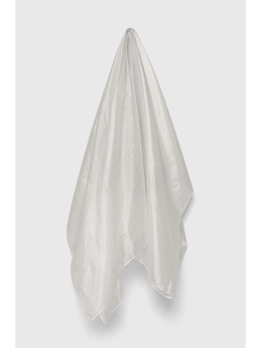 Копринен шал Answear Lab в бяло с изчистен дизайн