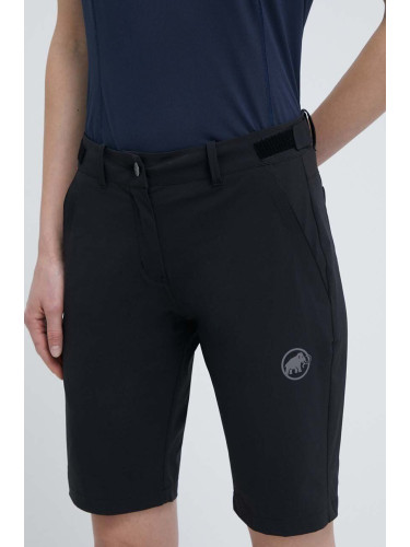Къс панталон за спортове на открито Mammut Runbold в черно с изчистен дизайн със стандартна талия