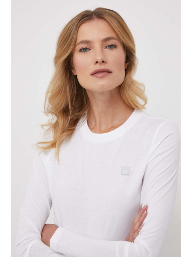 Памучна блуза с дълги ръкави Calvin Klein Jeans в бяло J20J222884