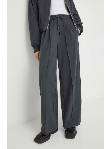 Панталон American Vintage в сиво с широка каройка, с висока талия