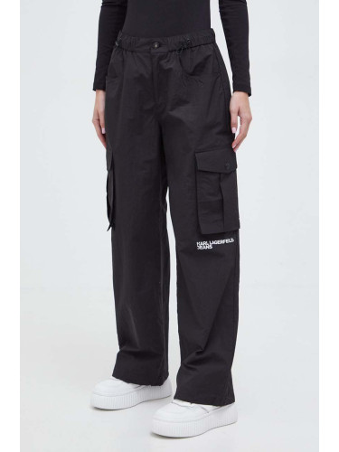 Спортен панталон Karl Lagerfeld Jeans в черно с принт