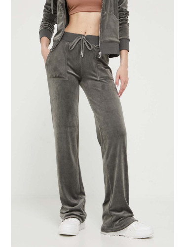 Спортен панталон Juicy Couture Del Ray в сиво с изчистен дизайн