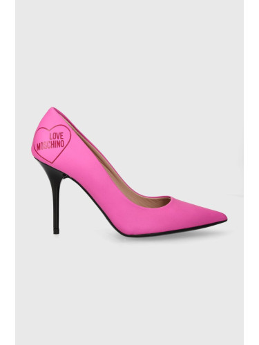 Кожени обувки с тънък ток Love Moschino 0 в розово JA10409G1IIE0604 JA10359G1IIE0000