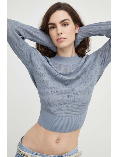 Пуловер G-Star Raw дамски в сиво от лека материя