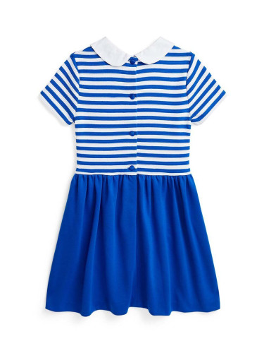 Детска рокля Polo Ralph Lauren в синьо къса разкроена