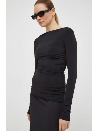 Блуза Day Birger et Mikkelsen Lexi в черно с изчистен дизайн