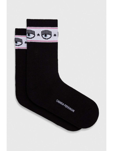Чорапи Chiara Ferragni LOGOMANIA в черно 76SB0J02