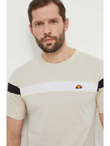 Памучна тениска Ellesse Caserio T-Shirt в бежово с десен