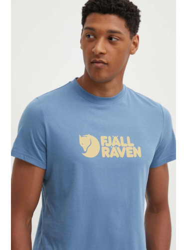 Тениска Fjallraven Logo Tee в синьо с принт F23796 F87146