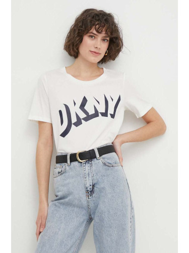 Памучна тениска Dkny в бяло D2A4A0AT