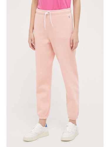 Спортен панталон Polo Ralph Lauren в розово с изчистен дизайн 211891560