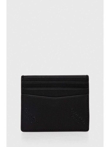 Кожен калъф за карти Calvin Klein Jeans в черно K50K511817