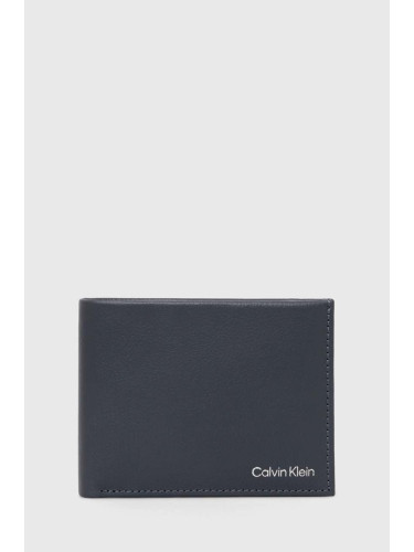 Кожен портфейл Calvin Klein мъжки в сиво K50K507896