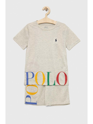 Детска пижама Polo Ralph Lauren в бежово с принт