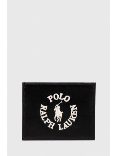 Кожен калъф за карти Polo Ralph Lauren в черно 405898661