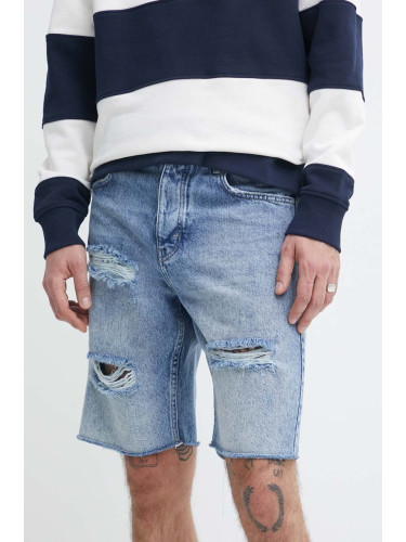 Дънков къс панталон Karl Lagerfeld Jeans в синьо