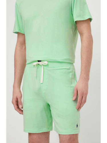 Късо долнище на пижама Polo Ralph Lauren мъжко в зелено с изчистен дизайн 714931652
