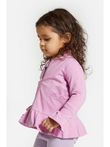 Бебешки суичър Coccodrillo в розово с изчистен дизайн
