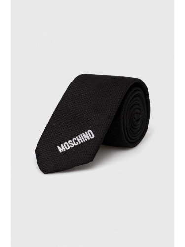 Копринена вратовръзка Moschino в черно M5662 55058