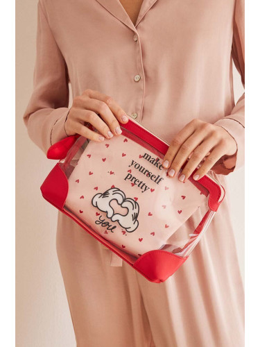Комплект козметични чанти women'secret Mickey Mouse (2 броя) в розово 4847842