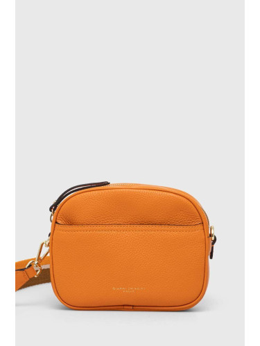 Кожена чанта Gianni Chiarini в оранжево