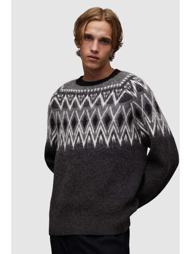 Вълнен пуловер AllSaints Aces в черно от топла материя