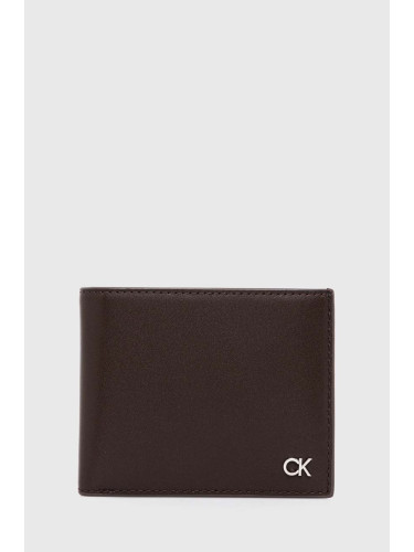 Кожен портфейл Calvin Klein мъжки в кафяво K50K511692