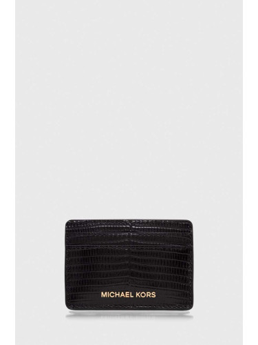Кожен калъф за карти MICHAEL Michael Kors в черно