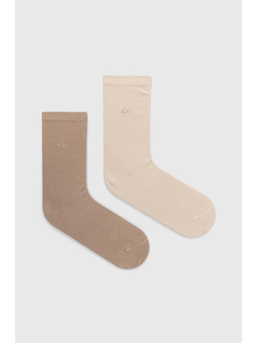 Чорапи Calvin Klein (2 броя) в бежово 701218769