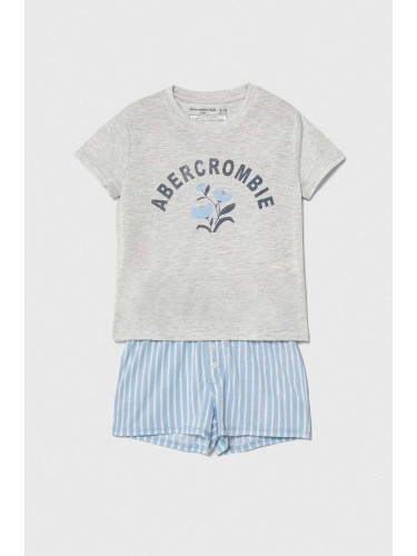 Детска пижама Abercrombie & Fitch в синьо с десен