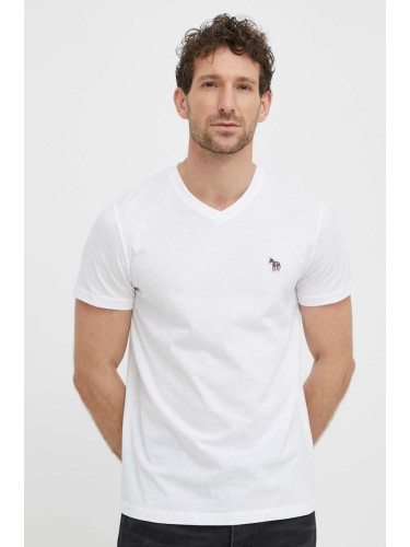 Памучна тениска PS Paul Smith в бяло с апликация M2R.785YZ.M20064